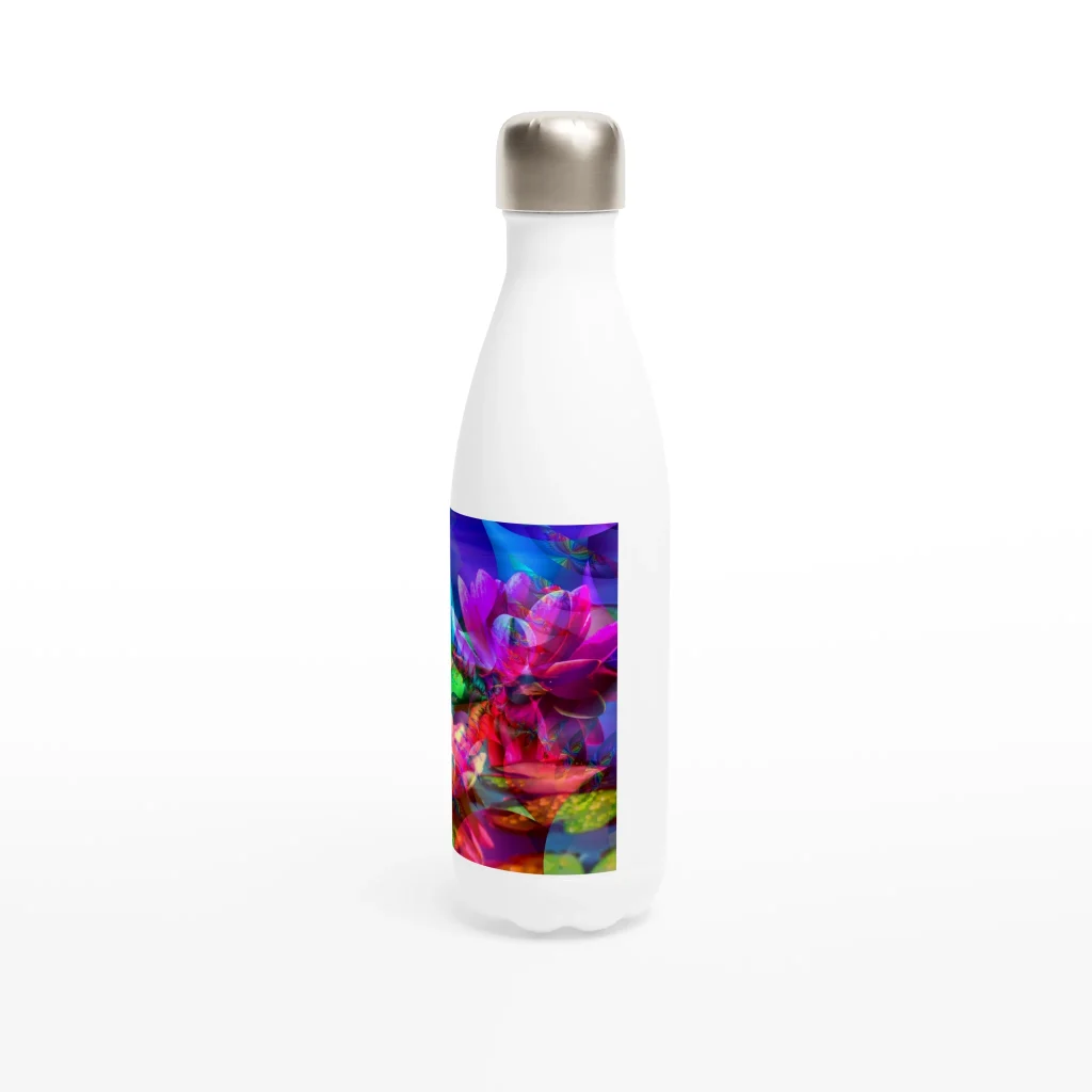 dancing mandalas White 17oz Stainless Steel Water Bottle - Poster